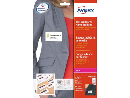 AVERY Zweckform Etiquettes pour badges, 80 x 50 mm, rouge