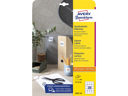 AVERY Zweckform Etiquette d'identification, 45 x 45mm, blanc