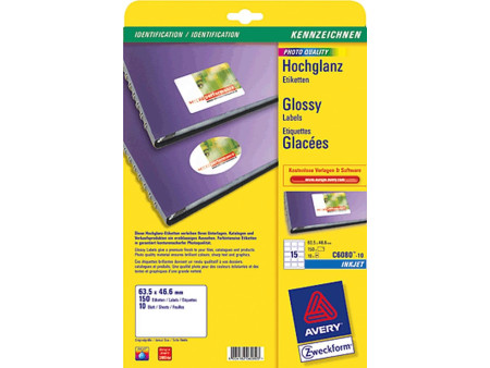 AVERY Zweckform Etiquette ovale jet d'encre/Glossy