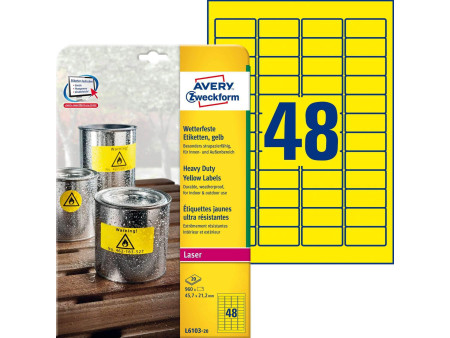AVERY Zweckform Etiquette film, 45,7 x 21,2 mm, jaune