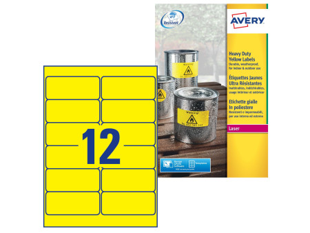 AVERY Zweckform Etiquette film, 99,1 x 42,3 mm, jaune
