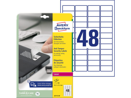 AVERY Zweckform Etiquette de sécurité, 45,7 x 21,2 mm