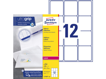 AVERY Zweckform Etiquette d'adresse, 63,5 x 72,0 mm, blanc