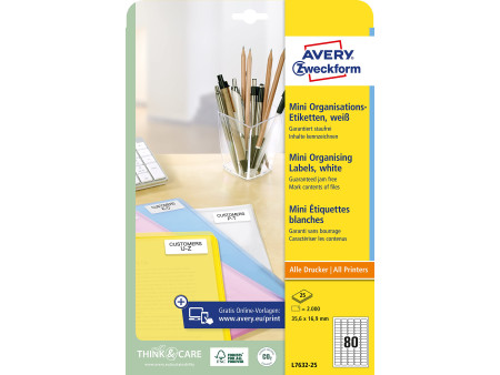 AVERY Zweckform Mini étiquette, 35,6 x 16,9 mm, blanc