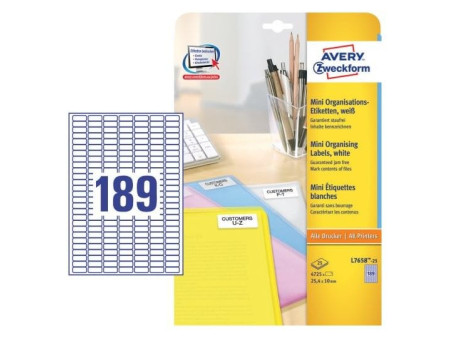 AVERY Zweckform Mini étiquette, 25,4 x 10 mm, blanc