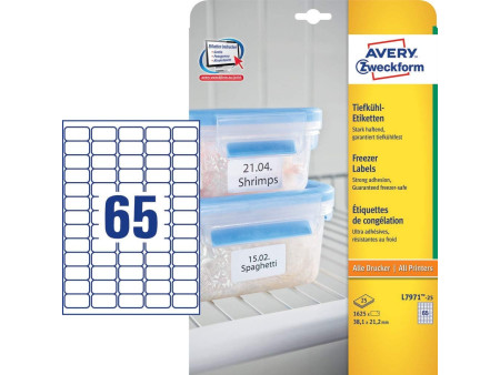 AVERY Zweckform Etiquette congélation, 38,1 x 21,2 mm, blanc