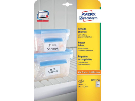 AVERY Zweckform Etiquette congélation, 38,1 x 21,2 mm, blanc