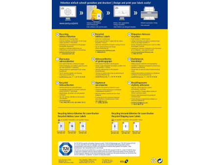 AVERY Zweckform Etiquette d'adresse recyclée, 63,5 x 46,6 mm