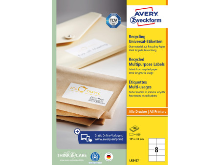 AVERY Zweckform Etiquettes multi-usage recyclées