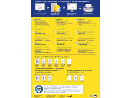 AVERY Zweckform Etiquettes multi-usage recyclées