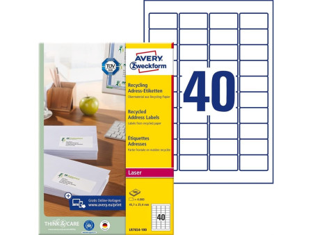 AVERY Zweckform Etiquette d'adresse recyclée, 45,7 x 25,4 mm