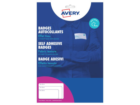 AVERY Badges autocollants, 63,5 x 29,6 mm, blanc