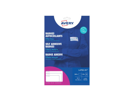AVERY Badges autocollants, 80 x 50 mm, blanc