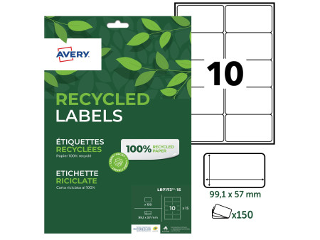 AVERY Etiquette d'adresse recyclée, 99,1 x 57 mm