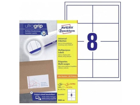 AVERY Zweckform Etiquette universelle, 97 x 67,7 mm, blanc