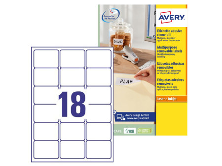 AVERY Zweckform Etiquette universelle, 63,5 x 46,6 mm, blanc