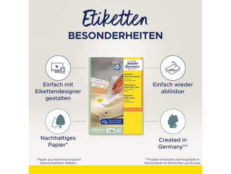 AVERY Zweckform Etiquette universelle, 96 x 16,9 mm, blanc