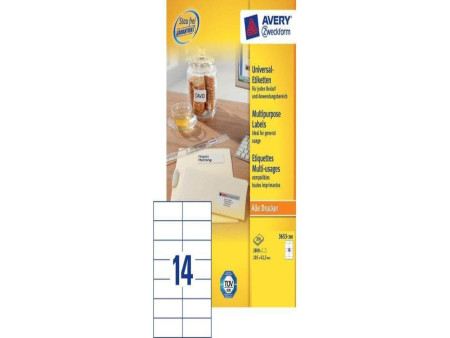 AVERY Zweckform Etiquette universelle, 105 x 42,3 mm, blanc