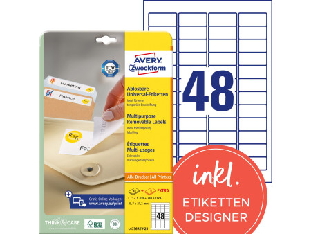 AVERY Zweckform Etiquette universelle, 45,7 x 21,2 mm, blanc