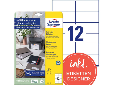 AVERY Zweckform Etiquette universelle, 105 x 48 mm, blanc