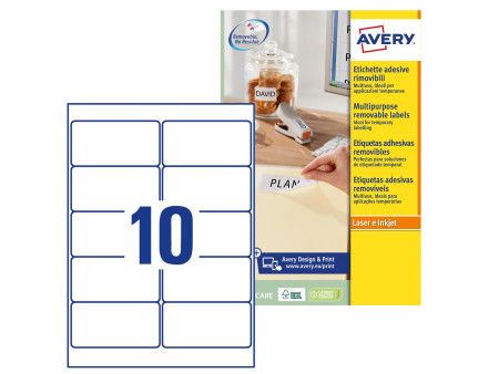AVERY Zweckform Etiquette universelle, 96 x 50,8 mm, blanc