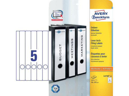AVERY Zweckform Etiquette pour dos de classeur, 38 x 297 mm