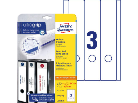 AVERY Zweckform Etiquette pour dos de classeur, 59 x 297 mm