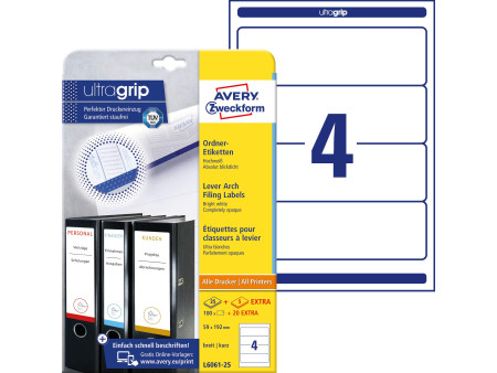 AVERY Zweckform Etiquette pour dos de classeur, 59 x 192 mm