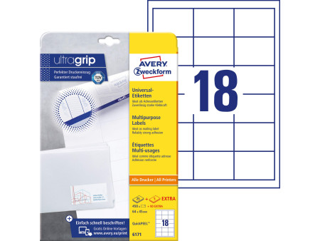 AVERY Zweckform Etiquette universelle, 64 x 45 mm, blanc
