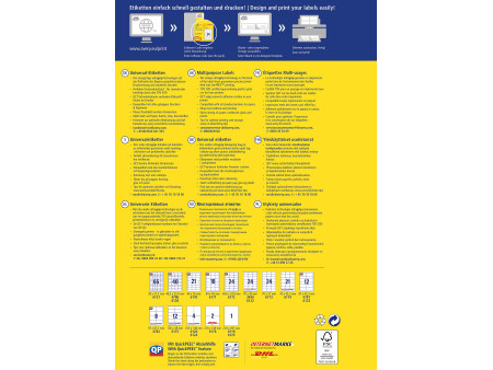 AVERY Zweckform Etiquette universelle, 64 x 45 mm, blanc