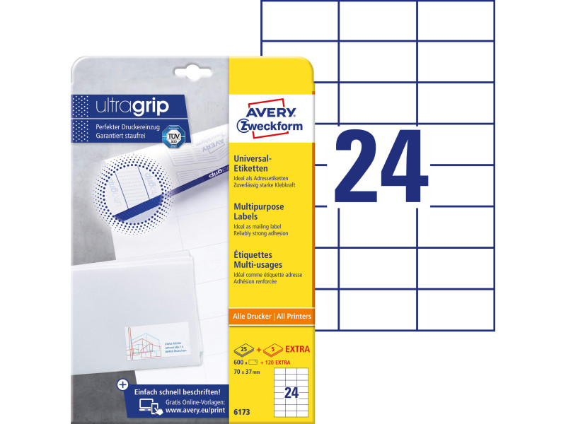 AVERY Zweckform Etiquette universelle, 70 x 37 mm, blanc