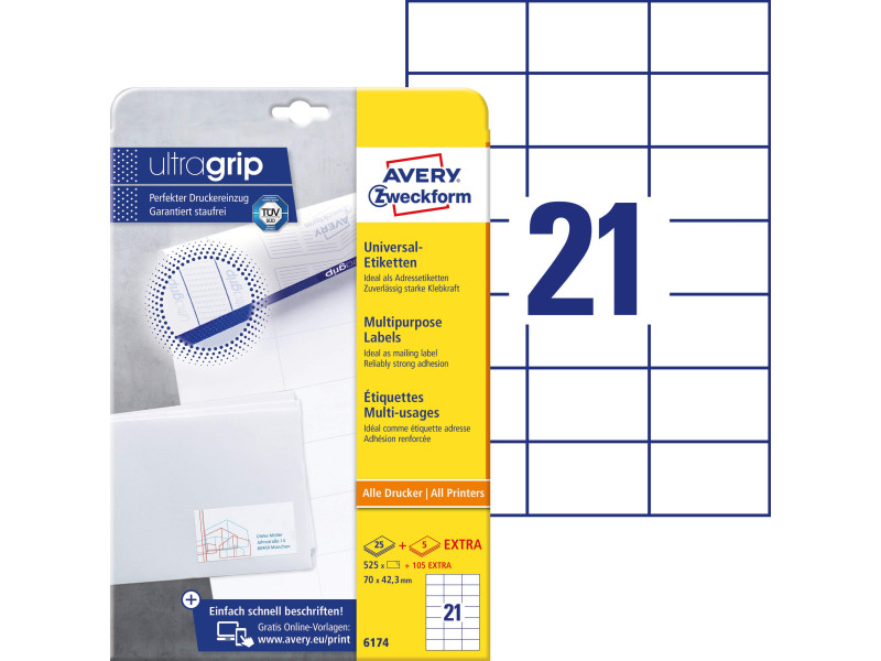 AVERY Zweckform Etiquette universelle, 70 x 42,3 mm, blanc