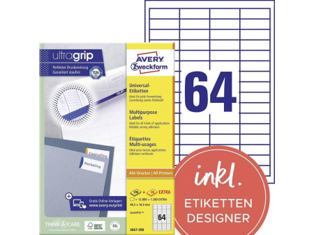 AVERY Zweckform Etiquette universelle, 48,5 x 16,9 mm, blanc