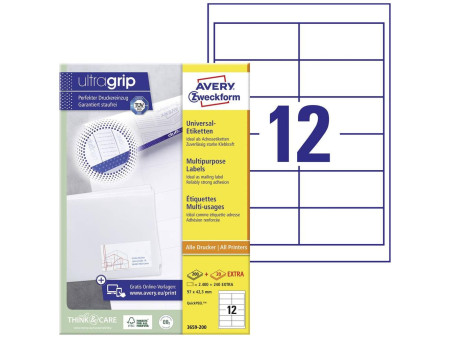 AVERY Zweckform Etiquette universelle, 97 x 42,3 mm, blanc