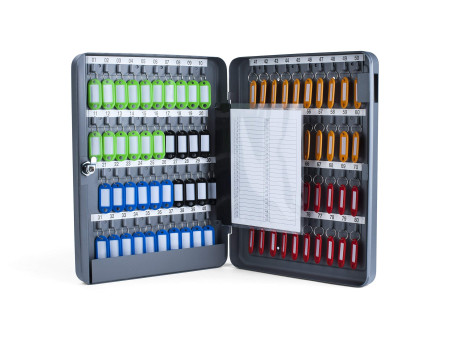 pavo Armoire à clés pour 80 clés, gris foncé