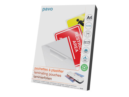 pavo Pochette de plastification, A4, brillant, 350 microns