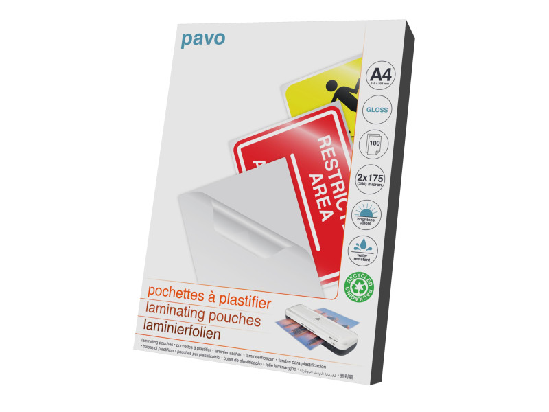 pavo Pochette de plastification, A4, brillant, 350 microns