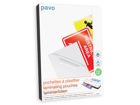 pavo Pochette de plastification, A4, brillant, 500 microns