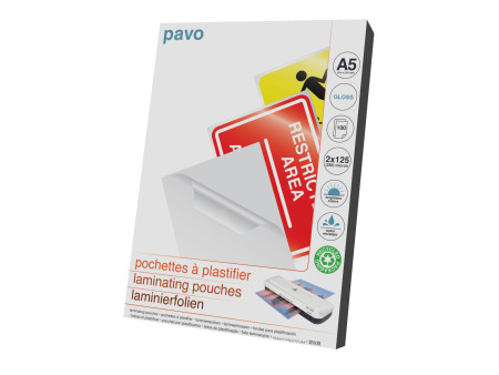 pavo Pochette de plastification, A5, brillant, 250 microns