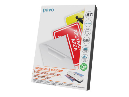pavo Pochette de plastification, A7, brillant, 250 microns