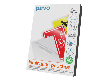 pavo Pochette de plastification, 65x95 mm, brillant