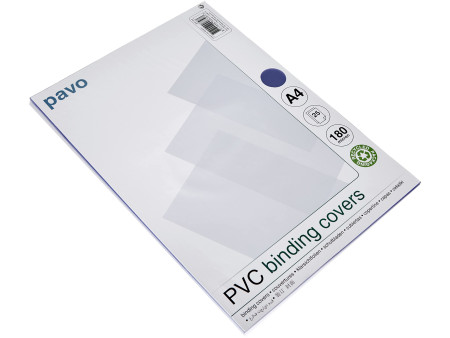 pavo Plats de couverture, A4, PVC, 0,18 mm, transparent