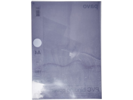 pavo Plats de couverture, A4, PVC, 0,18 mm, transparent
