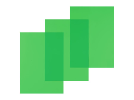 pavo plats de couverture, A4, PVC, 0,2 mm, vert transparent
