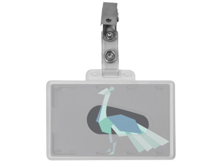 pavo Porte-badge, avec clip, 54 x 86 mm, transparent