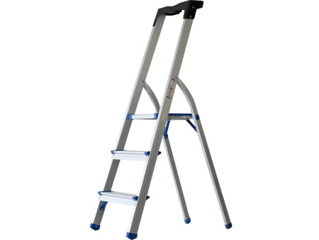 pavo Echelle repliable, 3 niveaux, argent/bleu