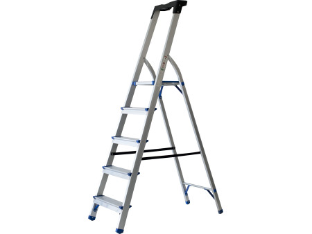 pavo Echelle repliable, 5 niveaux, argent/bleu