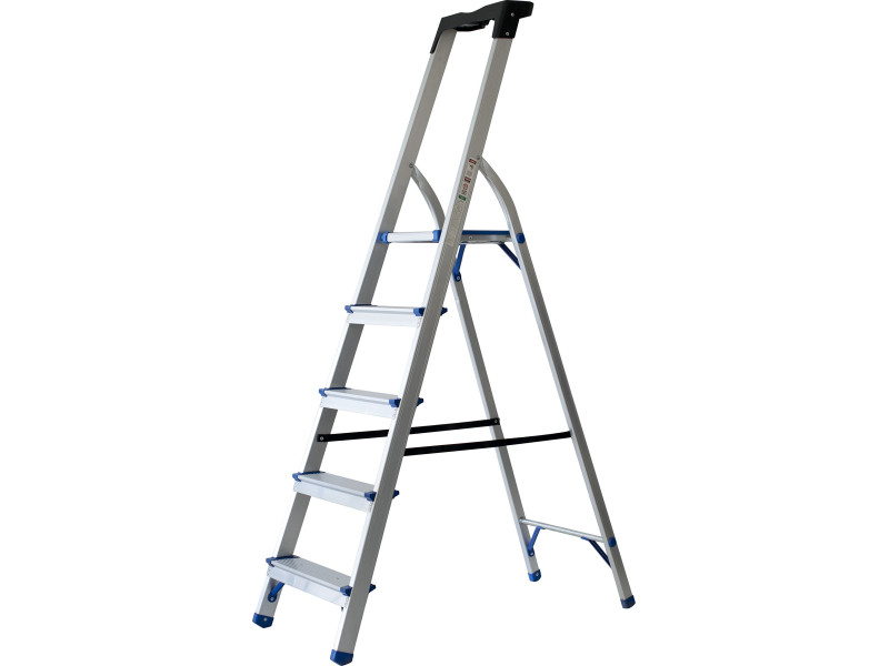 pavo Echelle repliable, 5 niveaux, argent/bleu
