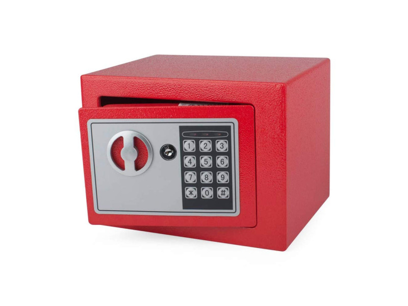 pavo Mini coffre-fort, avec serrure électronique, rouge