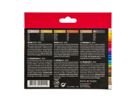 ROYAL TALENS Peinture acrylique AMSTERDAM Metallic, 6x 20 ml